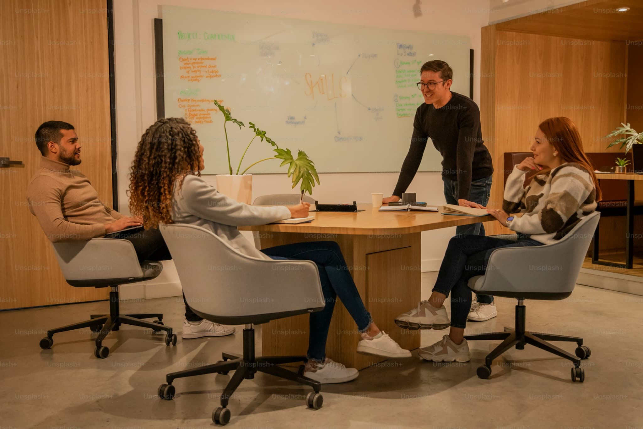 Office workspace with people